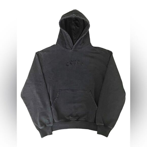 Copes Heavyweight Terry Stone Washed Embroidered Logo Hoodie‎ Black L NWOT - Picture 1 of 7